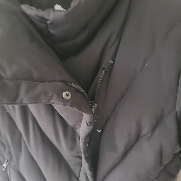 Zara Woman Asymmetrical Down Puffer Jacket Black Size L - Picture 4 of 8